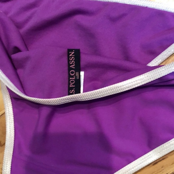 Purple string bikini US Polo Assn bikini purple  size L bottom S top women’s - Picture 7 of 10
